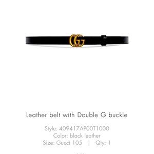 Gucci slim leather belt